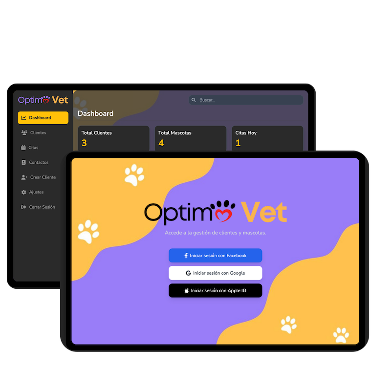 Optimo Vet tablet interface
